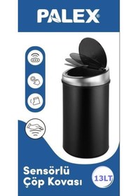 Resim Geseus Palex Sensörlü Şarzlı 13 Litre Siyah Çöp Kovası Siyah 