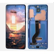 Resim Te Samsung Uyumlu S20 Plus G985 Uyumlu Çıtalı Lcd Ekran Mavi 