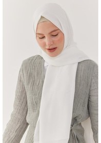 Resim Mirsoy Scarf Jazz Şal - Beyaz Beyaz 