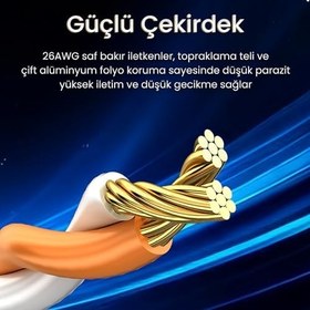 Resim VegGieg CAT7 10Gbps Gigabit 600Mhz FTP RJ45 Ethernet Kablosu 20 Metre 