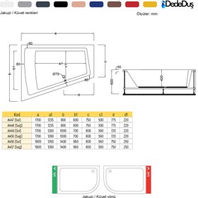 Resim Tek Kişilik Renkli Jakuzi | Asimetrik | Sanacryl - 90x170 / Lacivert / 1 Kişilik 