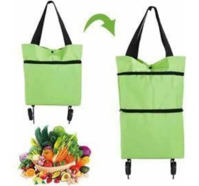 Resim Arenes Katlanabilir Tekerlekli Pazar Market Çarşı Arabası Market Alışveriş Çantası - Lisinya 