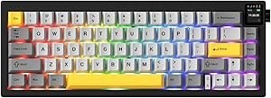 Resim Coverzone Ajazz AK650 Kablosuz Mekanik Klavye 3 Modlu TFT Ekranlı Hot-Swap-65 Tuşlu RGB Siyah/Dream Switch 