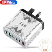 Resim 3 Usb 3pd Şarj Cihazı Hızlı Şarj Cihazı İphone Uyumlu Xiaomi Samsung 6 Port Seyahat Jj306-3a3c Uk White 1 Adet 