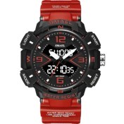 Resim Hanyang Kırmızı Smael Lüks Orijinal Spor Kol Saati Erkekler Için Kuvars Su Geçirmez Askeri Çift Ekran Moda Erkek Dijital Saatler Alarm (Yurt Dışından) 