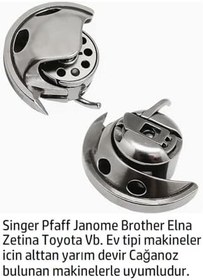 Resim Swart SİNGER ZETİNA JANOME BROTHER DİKİŞ MAKİNE METAL ÇAĞANOZ (MEKİK YATAĞI) 