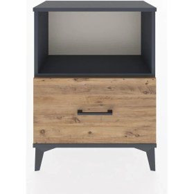 Resim Arges Komodin Tek Raflı Tek Çekmeceli 60X30X80 Antrasit-Çam 