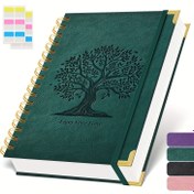 Resim FOCUS DAY A5 Spiral Defter - 300 Çizgili Sayfa (100GSM Kalın Kağıt), Sert Kapaklı Suni Deri Defter, Ağaç Tasarımı ve "Zamanınızı Keyifli Bir Şekilde Geçirin" Motifi, Okul, Ofis veya Kişisel Kullanım İçin İdeal, 14.48cm x 21.08cm, Defterler ve Günlükler 