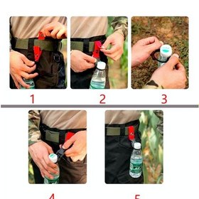 Resim Omeniv Kırmızı Sırt Çantası Kemere Suluk Pet Şişe Taşıma Aparatı 
