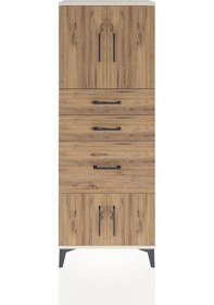 Resim Arges Dolap 2 Raflı 3 Çekmeceli 4 Kapaklı 60x30x163 Aytaşı-çam Aytaşı 