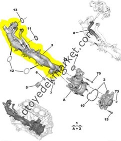 Resim Opel Grandland-GrandlandX (2019-2024) 1.5 D Devirdaim Borusu Su Kollektörü (Orijinal) 