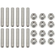 Resim Honmex Stainless Steel Çivi Seti M8 X 45mm 12 Adet Ve Flanş Somunları - Lsx Ls2 Ls3 Ls6 Ls7 4.8-6.2l Motorlar İçin Yer Değiştirme Parçası Gümüş 