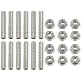 Resim Honmex Stainless Steel Çivi Seti M8 X 45mm 12 Adet Ve Flanş Somunları - Lsx Ls2 Ls3 Ls6 Ls7 4.8-6.2l Motorlar İçin Yer Değiştirme Parçası Gümüş 
