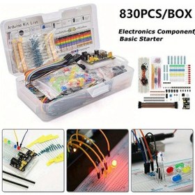 Resim Cloud011 830 Parça Breadboard Kablolar Dirençler Elektronik Komponent Seti Arduino Led Potansiyometre 