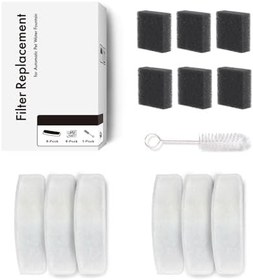 Resim Haustier WF007L Otomatik Kedi Su Sebili Uyumlu Su Sebili Filtre Seti (6 Adet) 