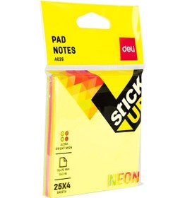 Resim Deli Yapışkanlı Not Kağıdı Neon 76 76mm 3 3 4 25yp A02602 