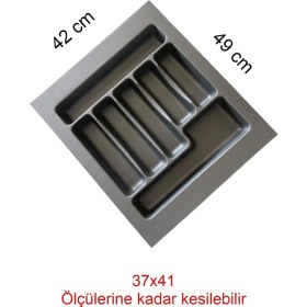 Resim Gri Renk Çekmece Içi Düzenleyici Kaşıklık 42X49 cm 