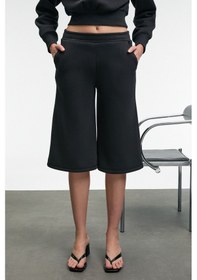 Resim ELPIHRA Kadın Oversize Beli Lastikli Çift Cepli Antrasit Şort & Bermuda 