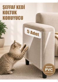 Resim Packline Marketing Kedi Koltuk Tırmalama Koruyucu Şeffaf Yapışkanlı Mobilya Tırmalama Önleyici Bandı 20x50 Cm 5adet 