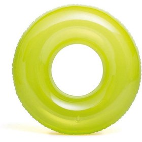 Resim Çocuk Yüzme Simidi - Intex - Şeffaf Jumbo - Yeşil - 76 cm (59260) 