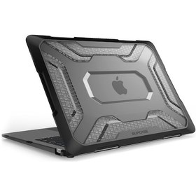 Resim Apple Uyumlu MacBook Air Kılıf Hardcase Touch Id A1932 2018/2019 Outdoor Sc Siyah 