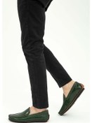 Resim Tamer Tanca Erkek Hakiki Deri Yeşil Driver Ayakkabı Yeşil 