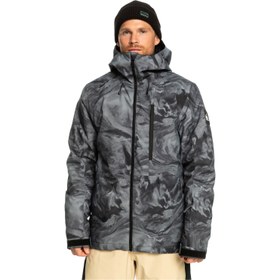 Resim Quiksilver Mission Printed Erkek Gri Snowboard Ceketi 