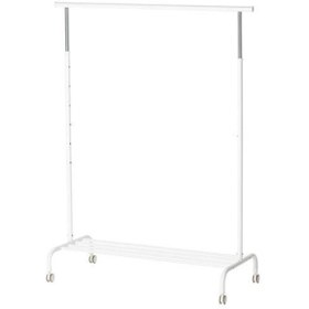 Resim IKEA Ayaklı Askılık 111x126/175 Cm Meridyendukkan Dilsiz Uşak Beyaz Renk Ayaklı Elbise Askılığı Metal 