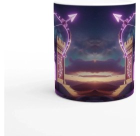 Resim Yay Burcu Baskılı Kahve Kupası - Burçlar Krallığı Şatosu Vs3 