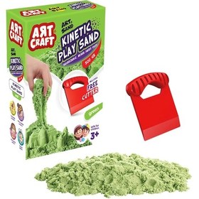 Resim Art Sand Aksesuarlı Yeşil Oyun Kumu 500 Gr. - Kinetik Kum Seti - Natural Kum - Doğal Kum Çok Renkli 