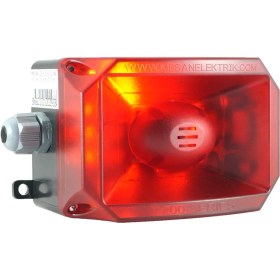 Resim Mesan Küp LED Multifonksiyon 43 Ses Siren MS 229 Kırmızı 12-24VAC/DC 