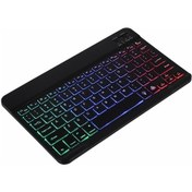 Resim Xindoker "10 İnç Kablosuz Bt Klavye - İnce, Şarj Edilebilir, 7 Renkli Aydınlatmalı" 