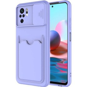 Resim Xiaomi Redmi Note 10S Uyumlu Kılıf ​sürgülü Lens Koruma Kart Bölmeli Fit Özel Koleksiyon Case 