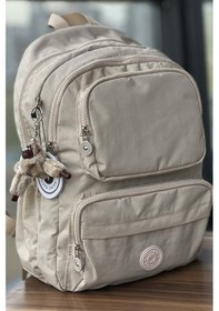 Resim NEMO BAGS Unisex Bej Sırt Okul Laptop Seyahat Çantası 