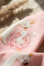 Resim Bebechi Swan Dream Toz Pembe Sıvı Geçirmez Kollu Bebek Mama Önlüğü - Blw Uyumlu Leke Tutmaz Ek Gıda Önlüğü 6 