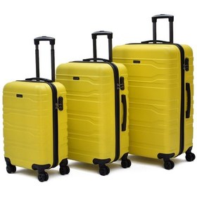 Resim Fossil 3 Lü Valiz Seti Sarı 123x Kabin Orta Büyük - 8 Tekerlekli Ultra Hafif Dayanıklı Bavul Sarı 