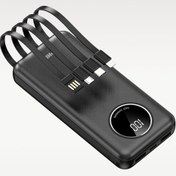 Resim Phixi Dahili Kablolu Powerbank 5in1 Çıkış LCD Ekran 20.000mAh Taşınabilir Şarj Aleti Slim Dayanaklı Kasa 
