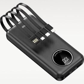 Resim Phixi Dahili Kablolu Powerbank 5in1 Çıkış LCD Ekran 20.000mAh Taşınabilir Şarj Aleti Slim Dayanaklı Kasa 