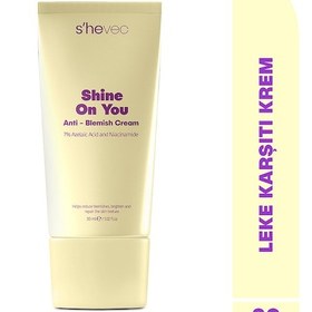 Resim She Vec Shine On You Azelaik Asit Hassas Ciltler İçin Akne ve Leke Karşıtı Bariyer Koruyucu Krem 30 ML 