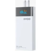 Resim Bwoo 20000 Mah Göstergeli Taşınabilir Hızlı Şarj Cihazı Dahili Type-C ve Lightning Kablolu 