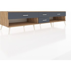 Resim Kronos Tv Ünitesi 4 Çekmeceli 220x59x51 Çam-çam/antrasit Atlas Çam/antrasıt - Atlas Çam 