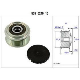 Resim Ina Alternatör Kasnak Rulmanlı 6-kanal Toyota Uyumlu Aurıs/corolla/yarıs N11.9905 