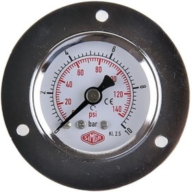Resim SIMGA 0-100 Bar Çap Ø40 Mm Ön Flanşlı Kuru Tip Manometre 