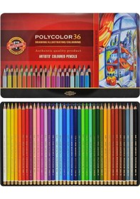 Resim Supertrend Polycolor Artist Kuru Boya Kalemi Seti 36 Renk Metal Kutu Görsel Rengi 