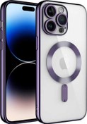 Resim Apple iPhone 11 PRO MAX Kılıf Kamera Lens Korumalı Renkli Magsafe Şeffaf Silikon Teknomoda