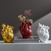 Resim 1 adet Kalp Şeklinde Reçine Süsler, Masaüstü Bilgisayarlar ve Oturma Odaları İçin, Yemek Masaları İçin Çiçek Vazoları ve Kuru Çiçek Aranjmanları Dahil, Masaüstü Bilgisayarlar İçin Reçine Çiçek Vazoları 