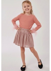 Resim My Kids Wear Kız Çocuk Bayramlık Payet Etekli Takım 12537 Bej - Kahverengi 