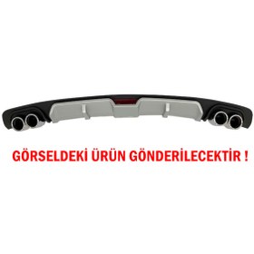 Resim STS Oto Aksesuar Fiat Doblo D2 Difüzör Arka Tampon Eki 4 Egzoz Çıkışlı Gri 