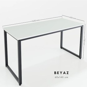 Resim Ilgitrafik Ofis Masası Ahşaplı Metal Ayaklı Çalışma Bilgisayar Masası 