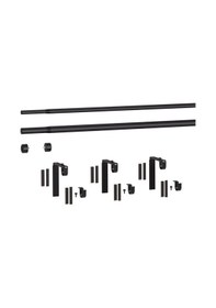 Resim Perde Çubuğu Seti, Siyah, 120-210 Cm, İkili Siyah 